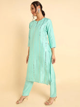 Poly Silk Solid Kurta Trousers Dupatta-PKSKD1384